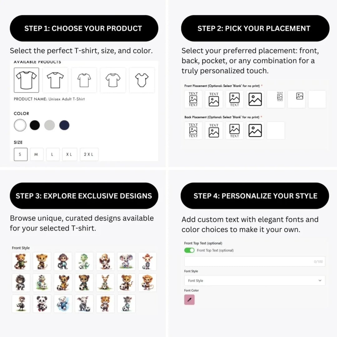how-to-design-custom-Cute-Animals-Playing-Soccer-t-shirt-personalization-options-artfulane