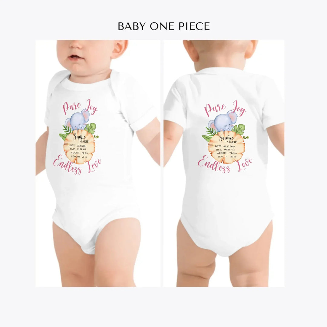 Cute-Elephant-Safari-Baby-Announcement-custom-baby-one-piece-artfulane
