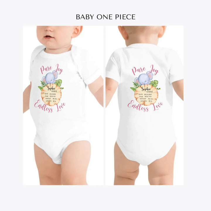 Cute-Elephant-Safari-Baby-Announcement-custom-baby-one-piece-artfulane
