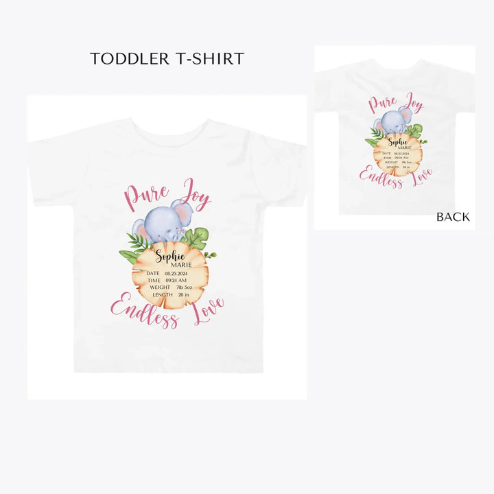 Cute-Elephant-Safari-Baby-Announcement-toddler-custom-t-shirt-artfulane