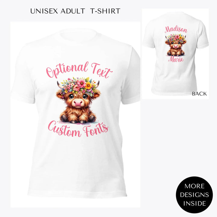 cute-floral-highland-cows-custom-women-unisex-adult-t-shirt-artfulane