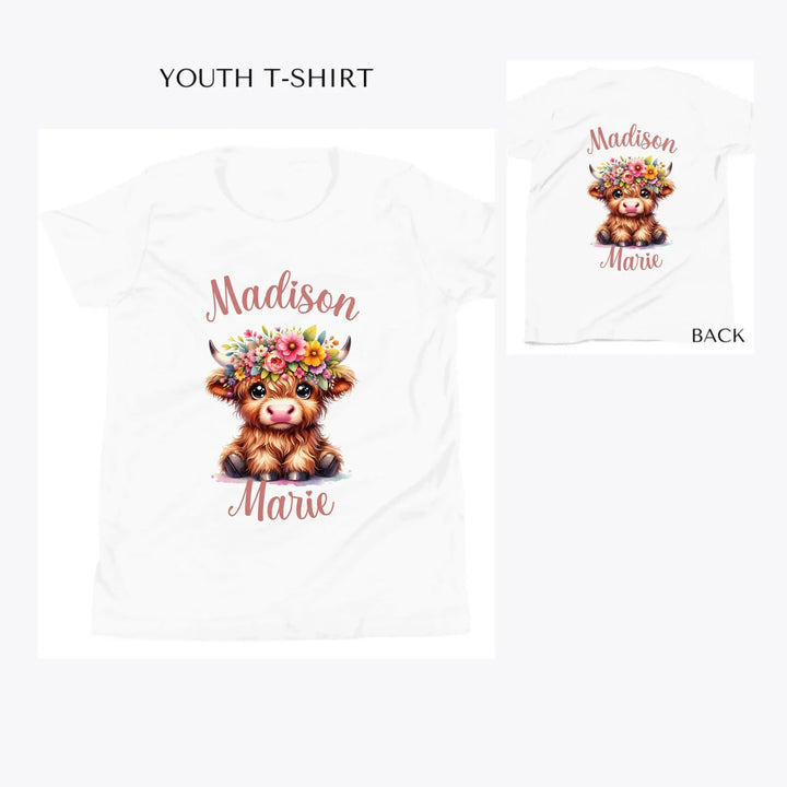 cute-floral-highland-cows-custom-youth-t-shirt-artfulane