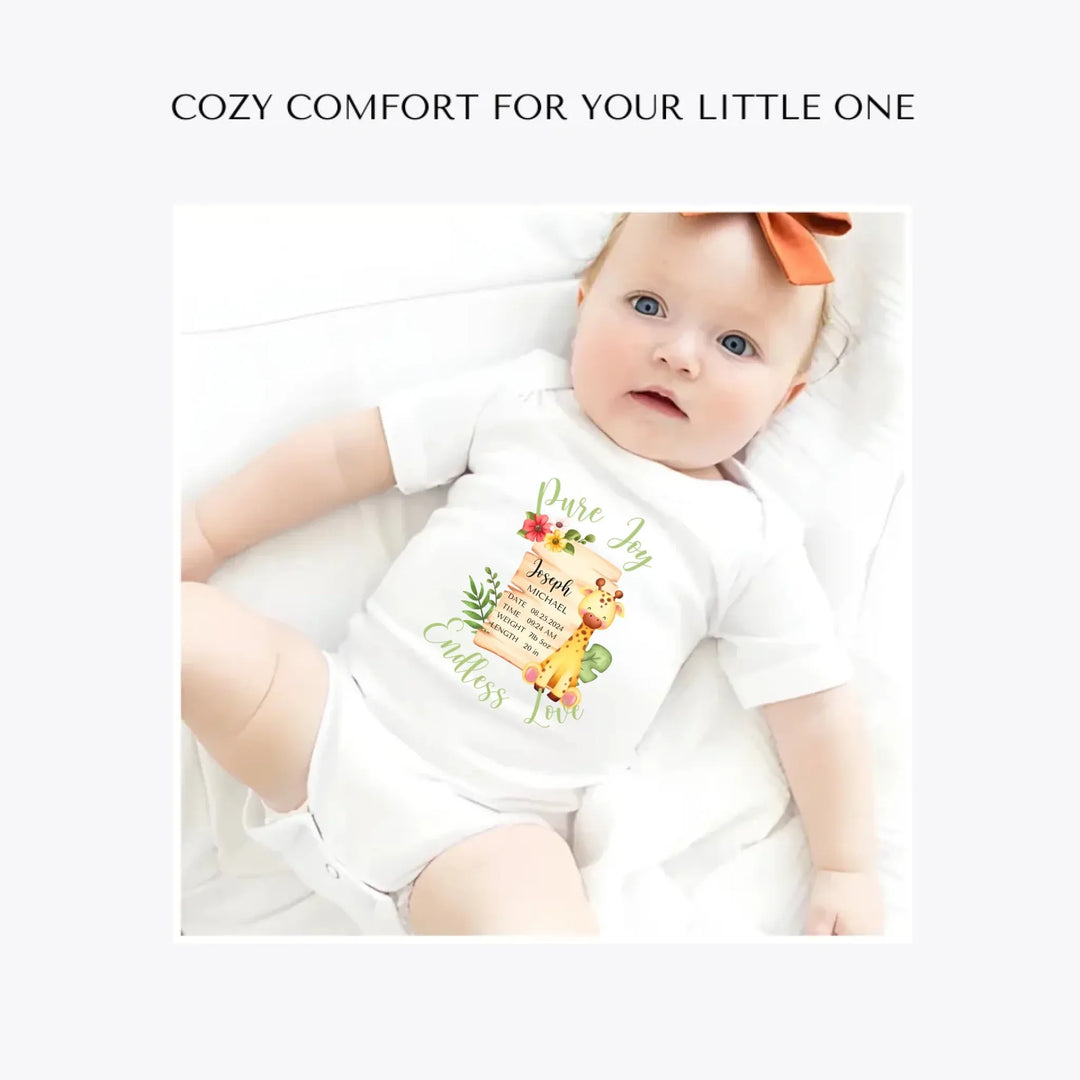 Cute-Giraffe-Safari-Baby-Announcement-custom-baby-bodysuit-artfulane