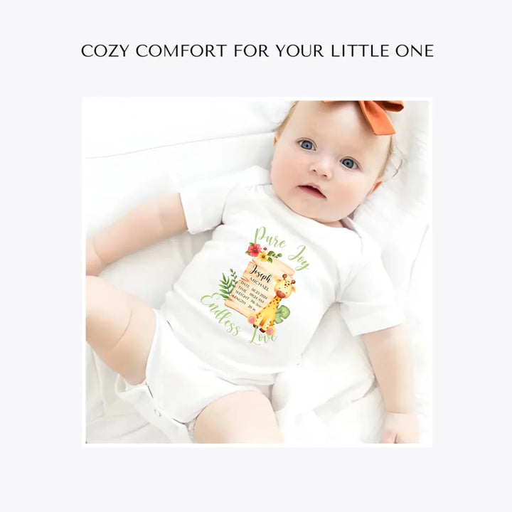 Cute-Giraffe-Safari-Baby-Announcement-custom-baby-bodysuit-artfulane