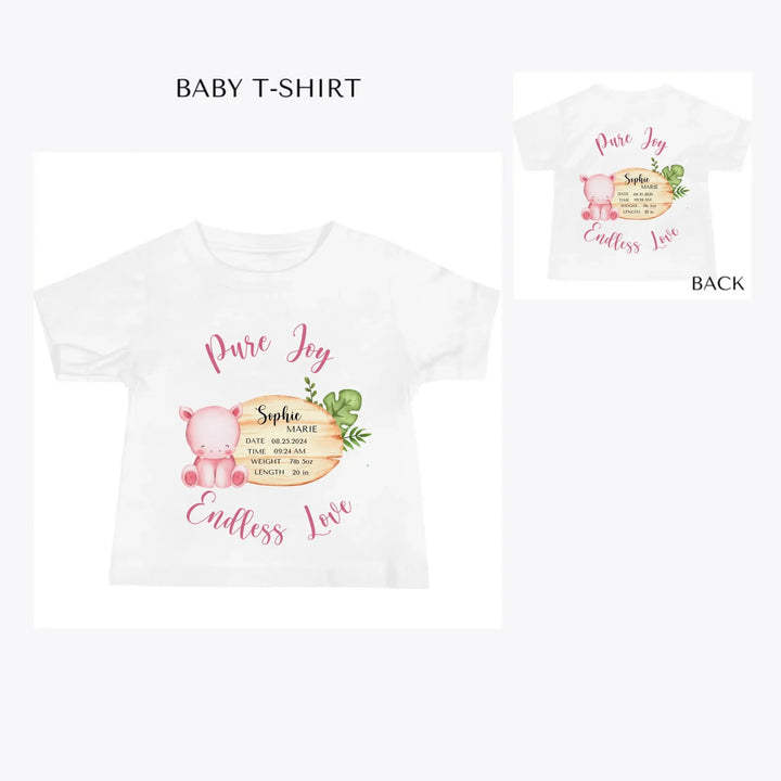 Cute-Hippo-Safari-Baby-Announcement-custom-baby-t-shirt-artfulane