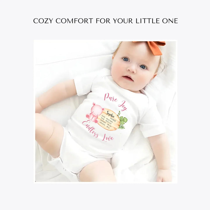 Cute-Hippo-Safari-Baby-Announcement-custom-baby-bodysuit-artfulane