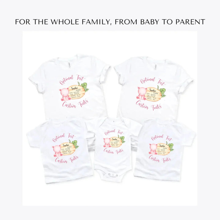 Cute-Hippo-Safari-Baby-Announcement-custom-t-shirts-adult-youth-toddler-baby-sizes-artfulane