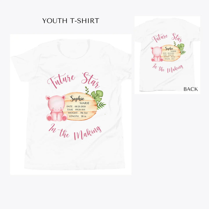 Cute-Hippo-Safari-Baby-Announcement-custom-youth-t-shirt-artfulane