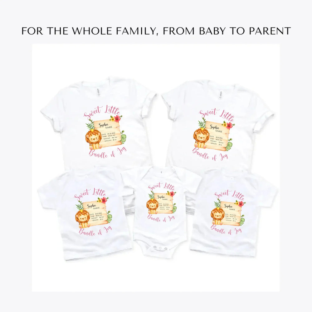 Cute-Lion-Safari-Baby-Announcement- custom-t-shirts-adult-youth-toddler-baby-sizes-artfulane