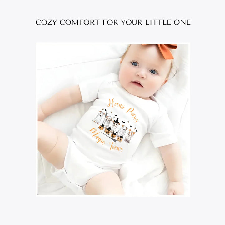 Cute-Retro-Halloween-Ghost-Dogs-custom-baby-bodysuit-artfulane