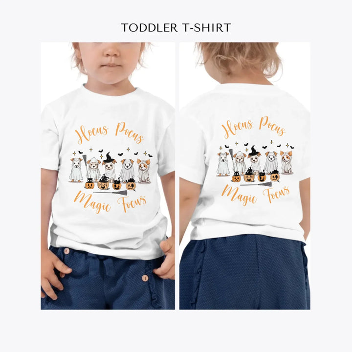 Cute-Retro-Halloween-Ghost-Dogs-custom-toddler-t-shirt-artfulane