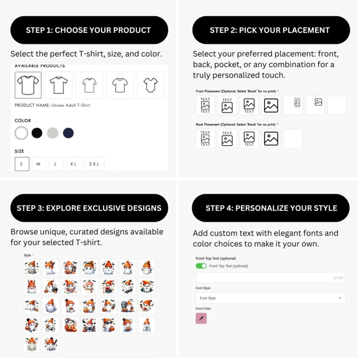 how-to-design-custom-Cute-Retro-Halloween-Ghosts-t-shirt-personalization-options-artfulane