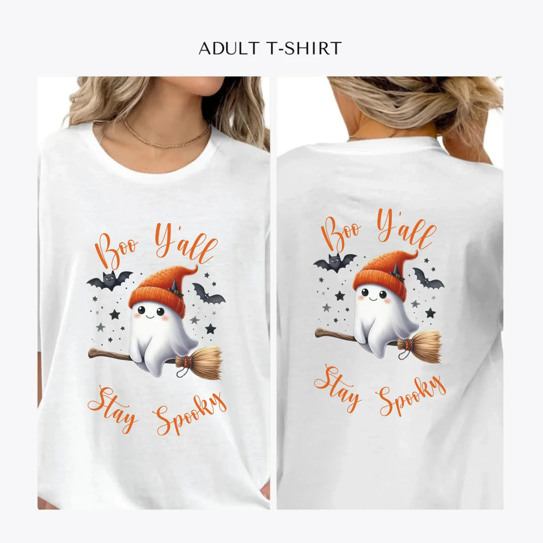 Cute-Retro-Halloween-Ghosts-personalized-women-unisex-adult-t-shirt-artfulane