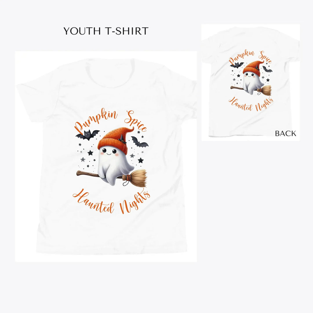 Cute-Retro-Halloween-Ghosts-custom-youth-t-shirt-artfulane