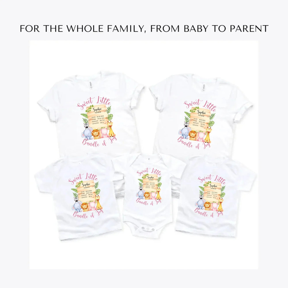 Cute-Safari-Animals-Baby-Announcement-custom-t-shirts-adult-youth-toddler-baby-sizes-artfulane