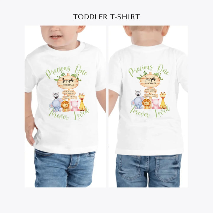 Cute-Safari-Animals-Baby-Announcement-personalized-toddler-t-shirt-artfulane