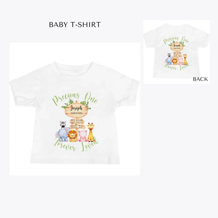 Cute-Safari-Animals-Baby-Announcement-custom-baby-t-shirt-artfulane