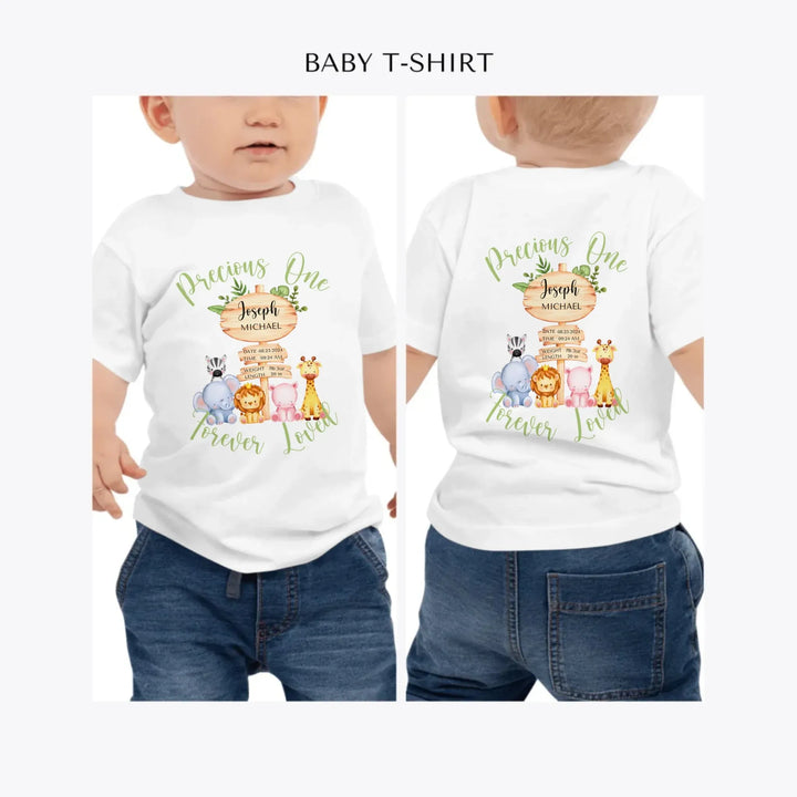 Cute-Safari-Animals-Baby-Announcement-personalized-baby-t-shirt-artfulane