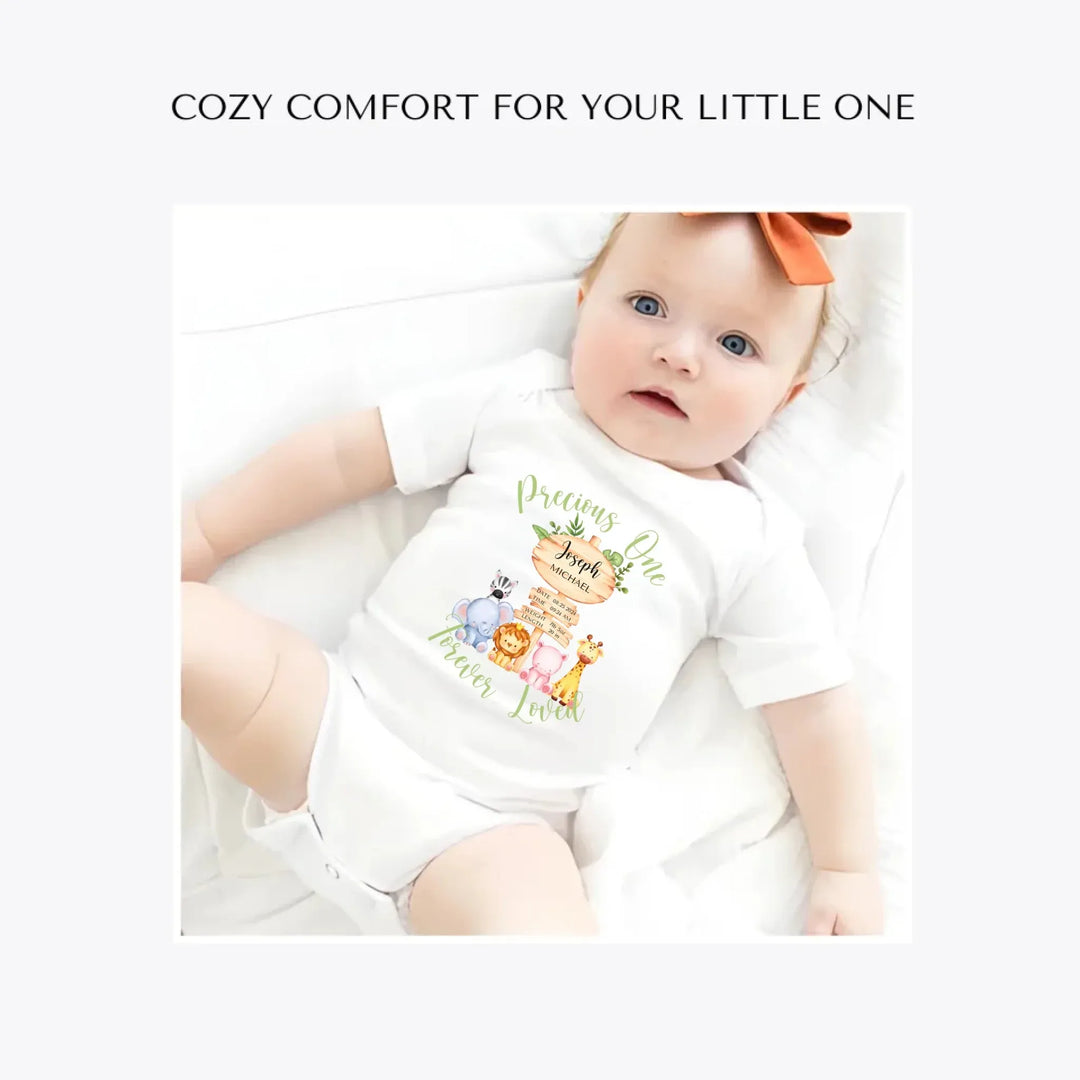 Cute-Safari-Animals-Baby-Announcement-custom-baby-bodysuit-artfulane