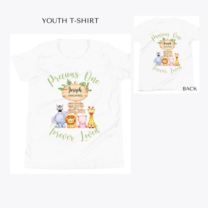 Cute-Safari-Animals-Baby-Announcement-custom-youth-t-shirt-artfulane