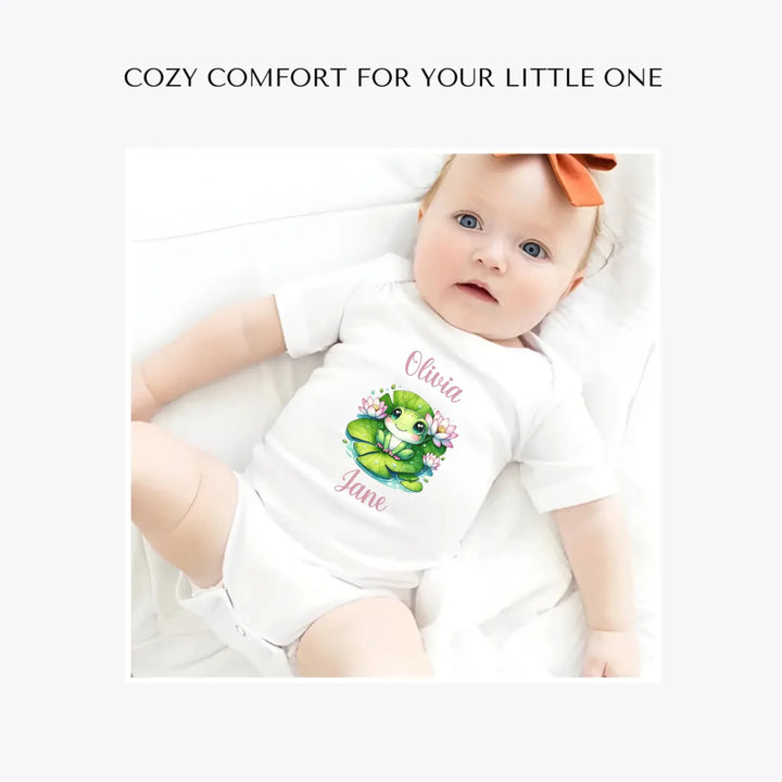 Cute-Spring-Frog-custom-baby-bodysuit-artfulane