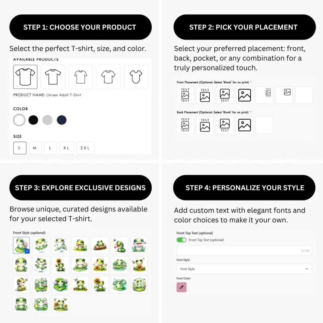 how-to-design-custom-Cute-Spring-Frog-t-shirt-personalization-options-artfulane