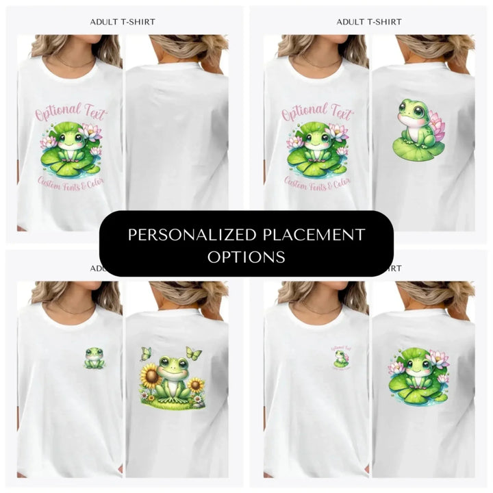 Cute-Spring-Frog-custom-adult-t-shirt-design-placement-front-back-pocket-artfulane