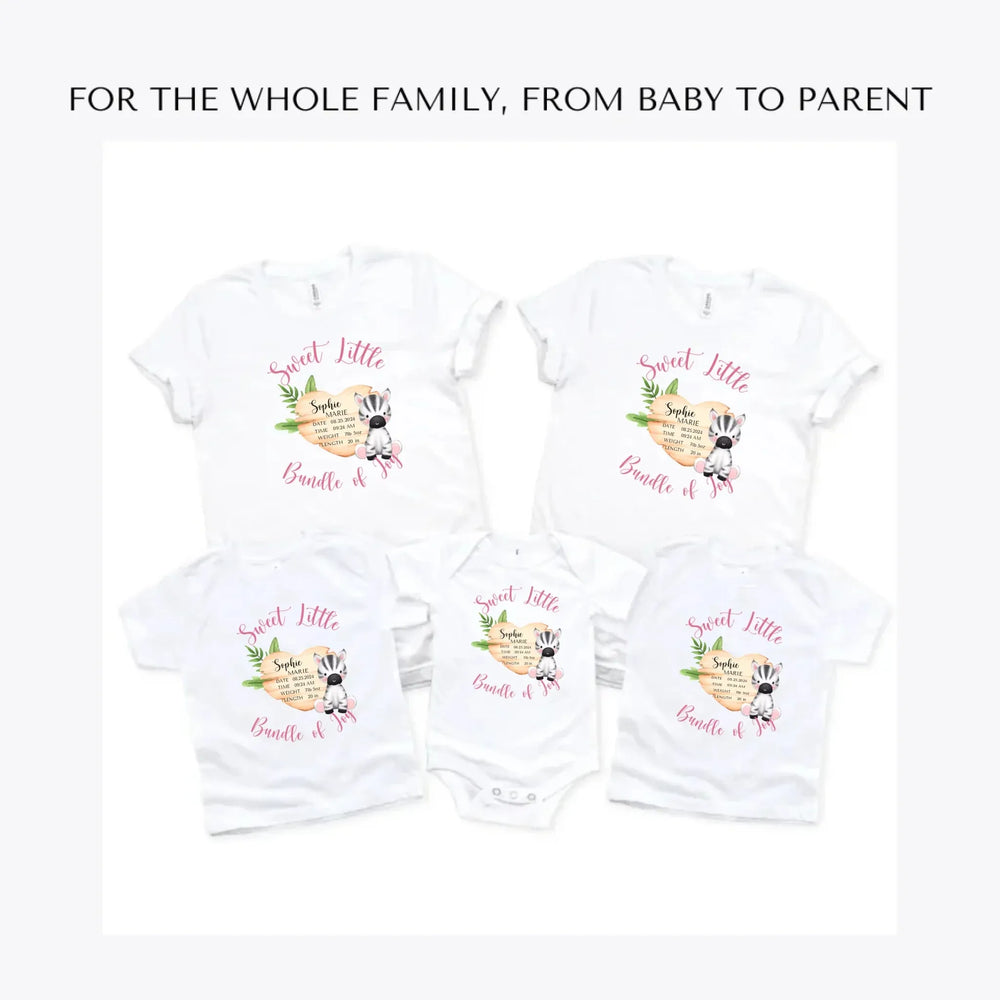 Cute-Zebra-Safari-Baby-Announcement-custom-t-shirts-adult-youth-toddler-baby-sizes-artfulane