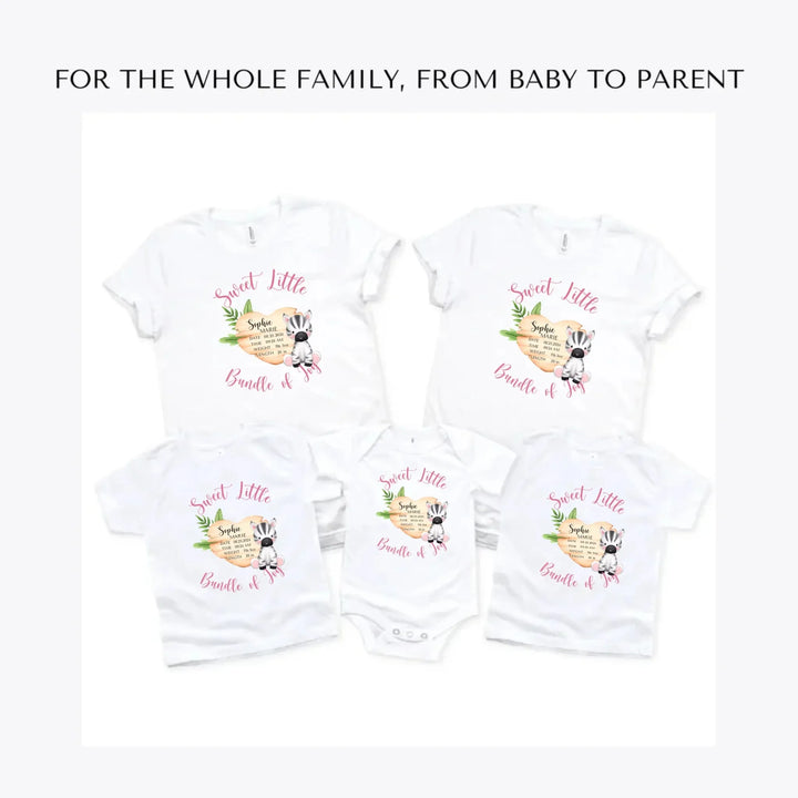Cute-Zebra-Safari-Baby-Announcement-custom-t-shirts-adult-youth-toddler-baby-sizes-artfulane