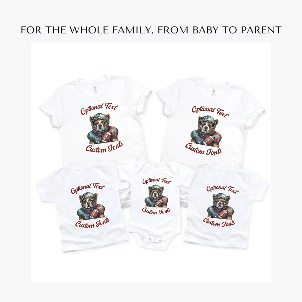 Dog-Football-custom-t-shirts-adult-youth-toddler-baby-sizes-artfulane
