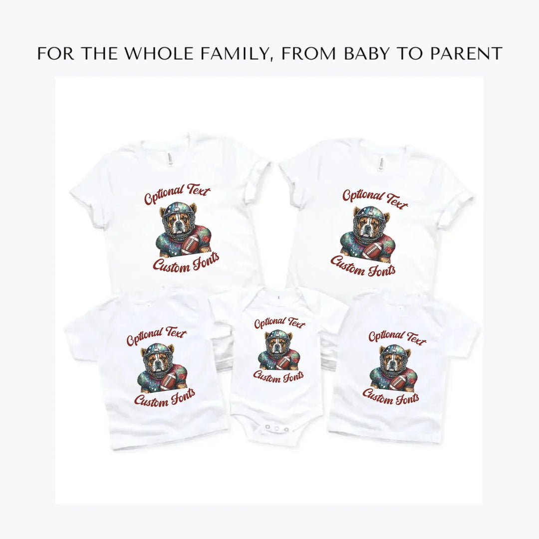 Dog-Football-custom-t-shirts-adult-youth-toddler-baby-sizes-artfulane