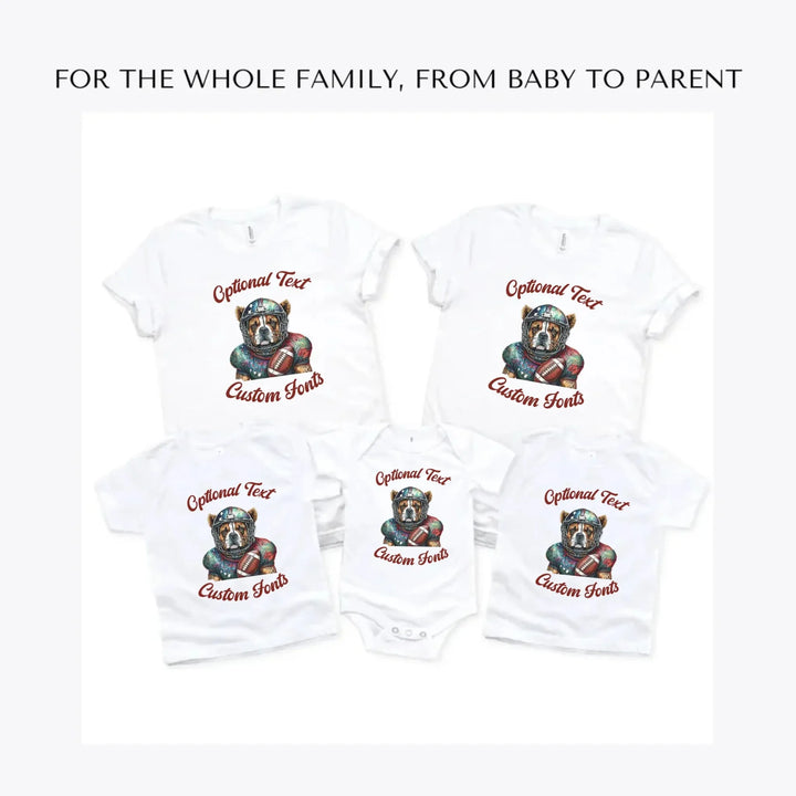 Dog-Football-custom-t-shirts-adult-youth-toddler-baby-sizes-artfulane
