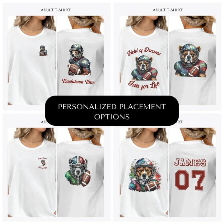 Dog-Football-custom-adult-t-shirt-design-placement-front-back-pocket-artfulane