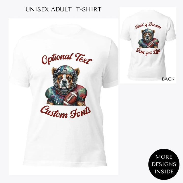 Dog-Football-custom-women-unisex-adult-t-shirt-artfulane