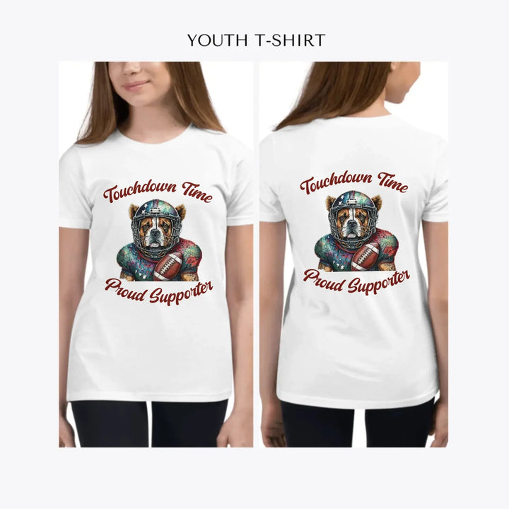 Dog-Football-custom-youth-girl-t-shirt-artfulane