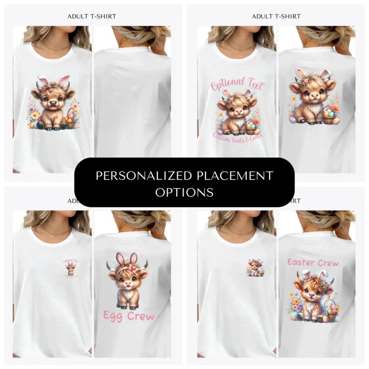 Easter-Highland-Cow-custom-adult-t-shirt-design-placement-front-back-pocket-artfulane