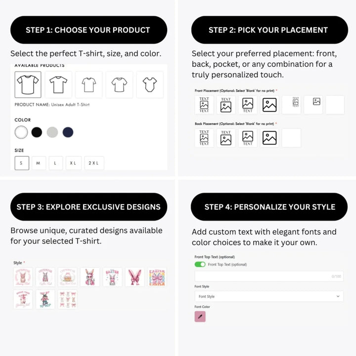 how-to-design-custom-Easter-Rabbit-Coquette-t-shirt-personalization-options-artfulane