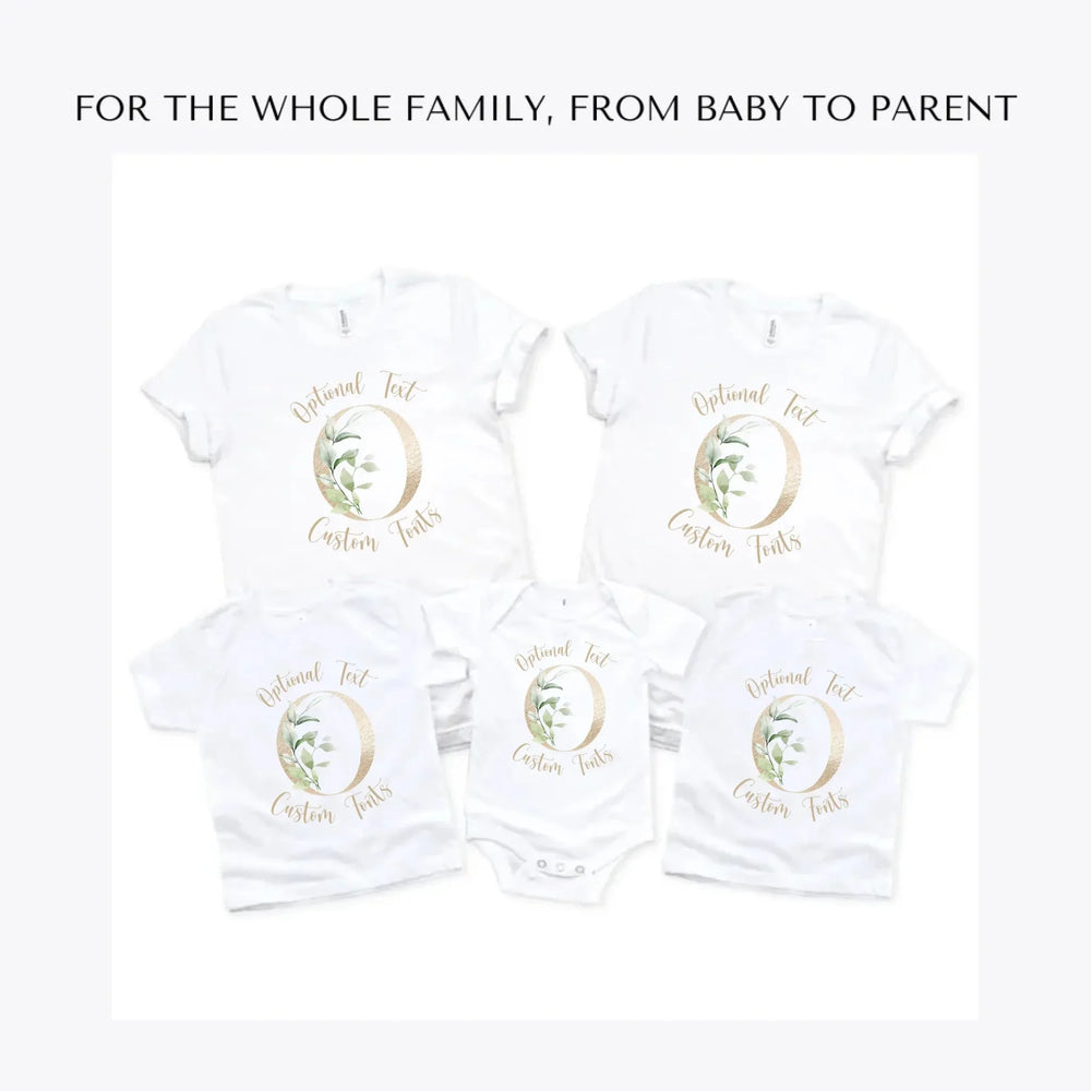 Elegant-Leaves-Letter-Initial-custom-t-shirts-adult-youth-toddler-baby-sizes-artfulane