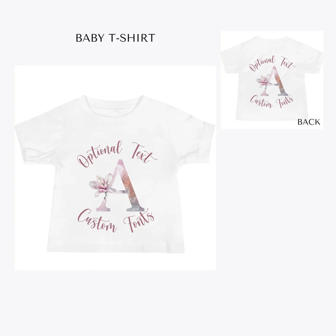 Elegant-Watercolor-Letter-Initial-custom-baby-t-shirt-artfulane