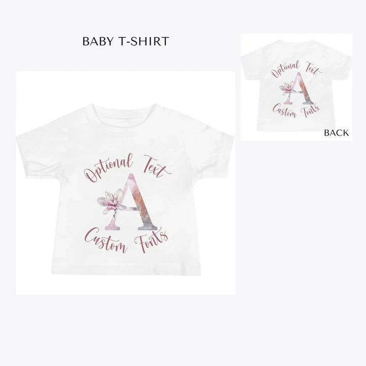 Elegant-Watercolor-Letter-Initial-custom-baby-t-shirt-artfulane