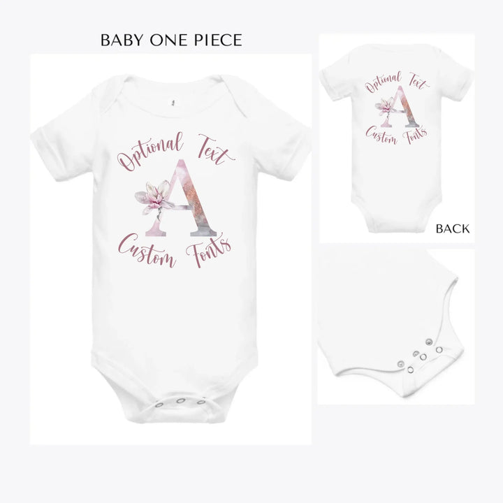 Elegant-Watercolor-Letter-Initial-custom-baby-onesie-artfulane
