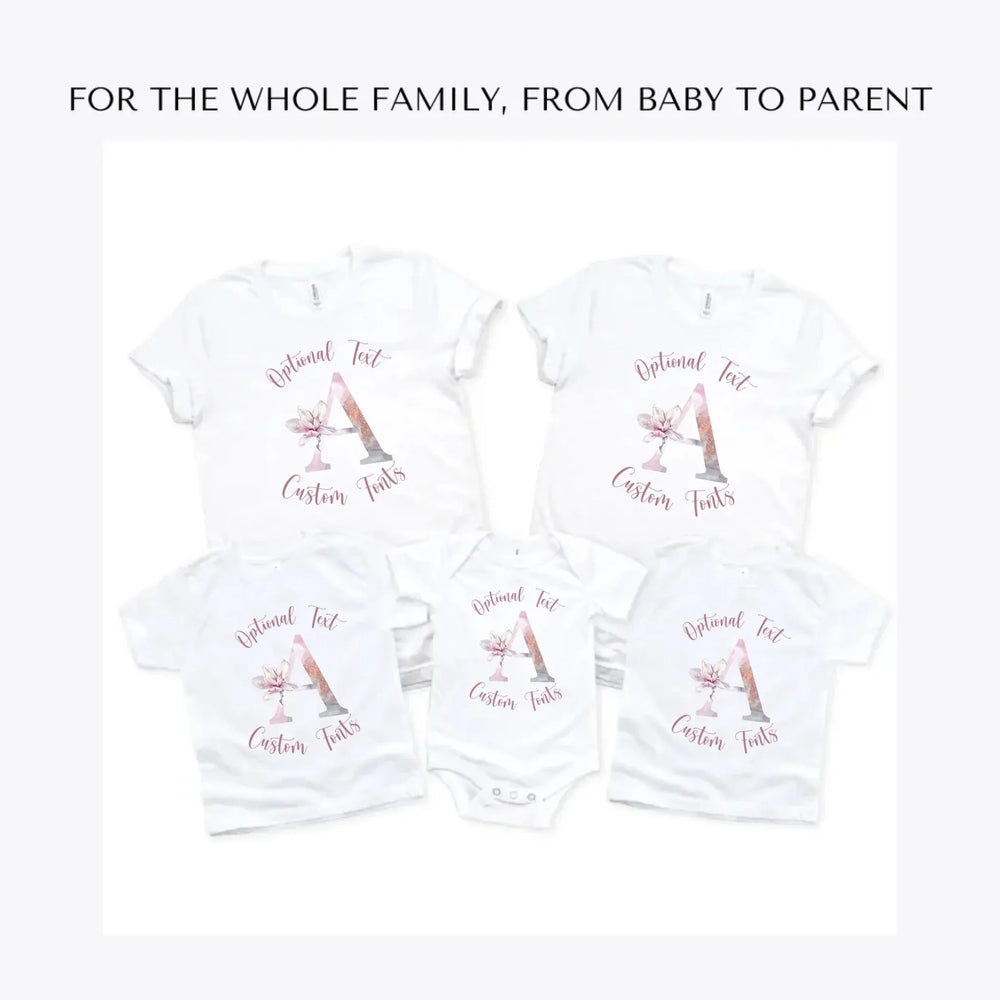 Elegant-Watercolor-Letter-Initial-custom-t-shirts-adult-youth-toddler-baby-sizes-artfulane