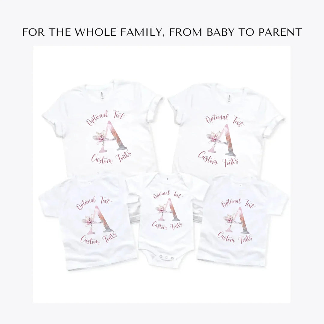 Elegant-Watercolor-Letter-Initial-custom-t-shirts-adult-youth-toddler-baby-sizes-artfulane