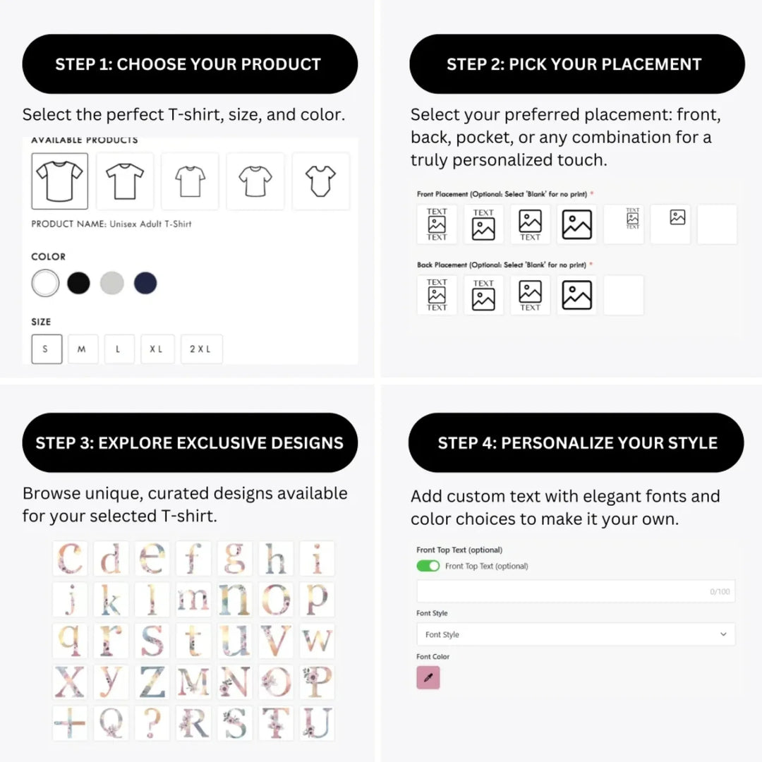 how-to-design-custom-Elegant-Watercolor-Letter-Initial-t-shirt-personalization-options-artfulane