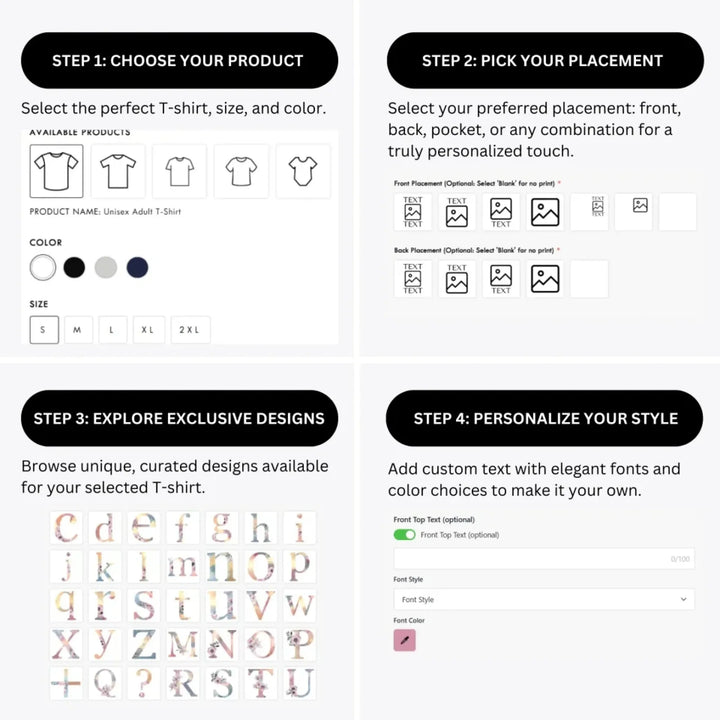 how-to-design-custom-Elegant-Watercolor-Letter-Initial-t-shirt-personalization-options-artfulane