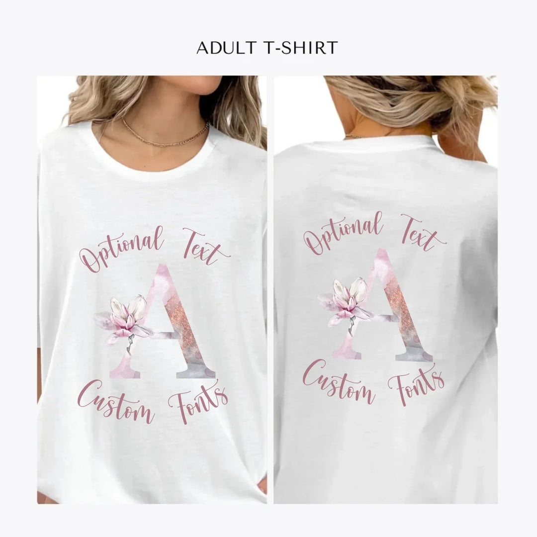 Elegant-Watercolor-Letter-Initial-personalized-women-unisex-adult-t-shirt-artfulane