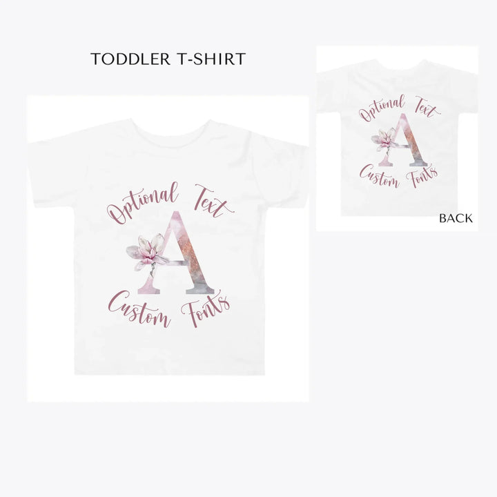 Elegant-Watercolor-Letter-Initial-toddler-custom-t-shirt-artfulane