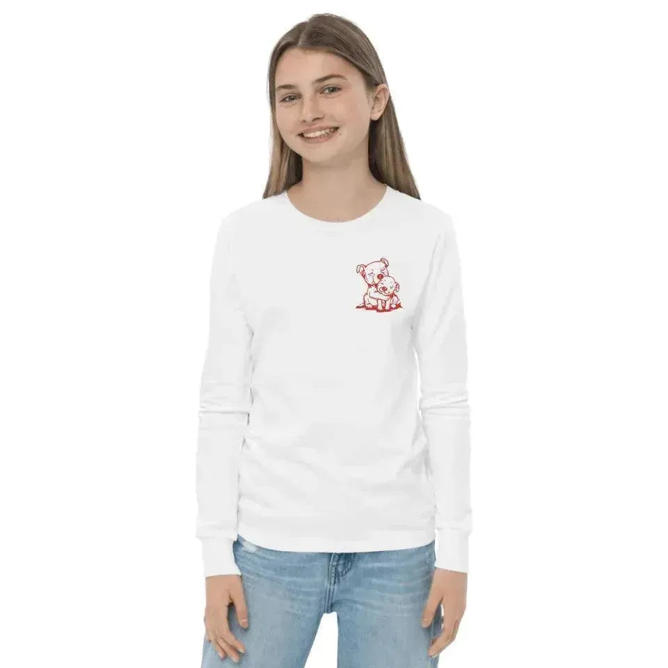 Custom Embroidered Animal Hug Long Sleeve T-Shirt - ARTFULANE