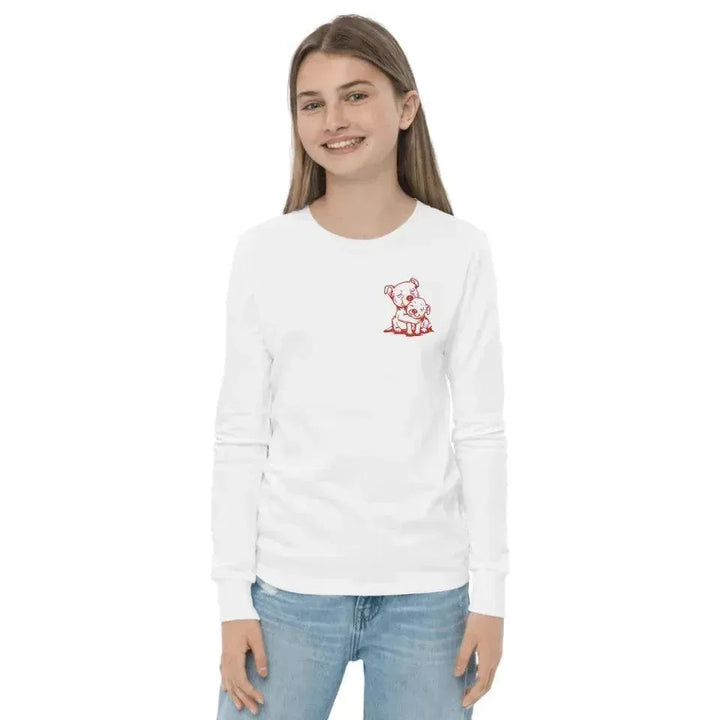 Custom Embroidered Animal Hug Long Sleeve T-Shirt - ARTFULANE