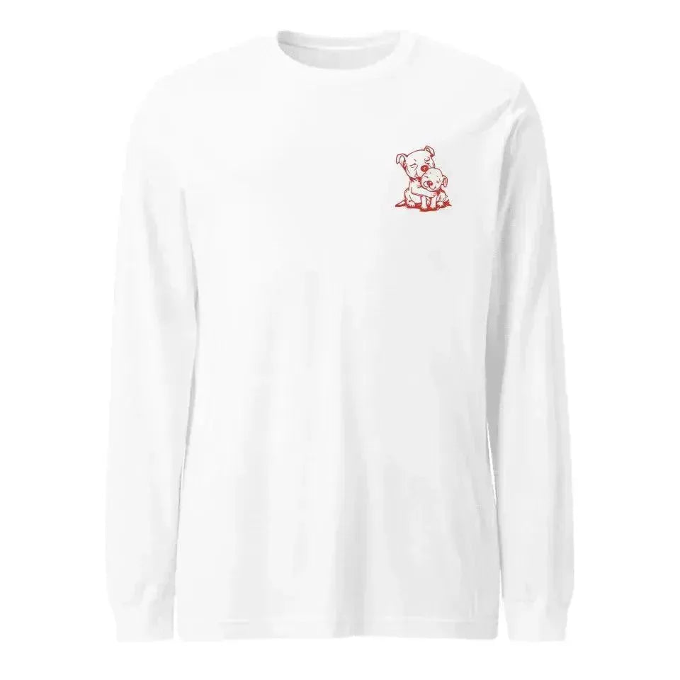 Custom Embroidered Animal Hug Long Sleeve T-Shirt - ARTFULANE